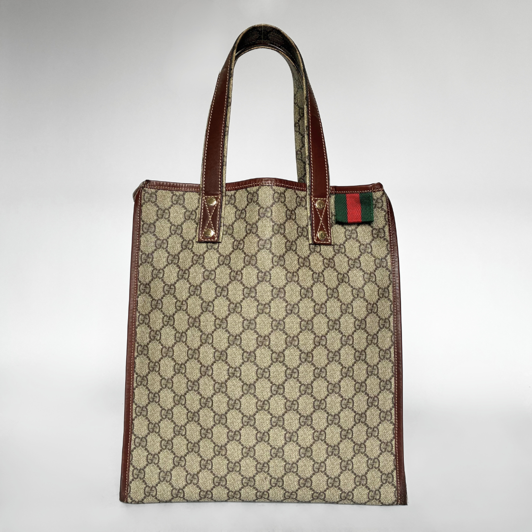 Gucci 2-vejs tote-taske med monogramlærred