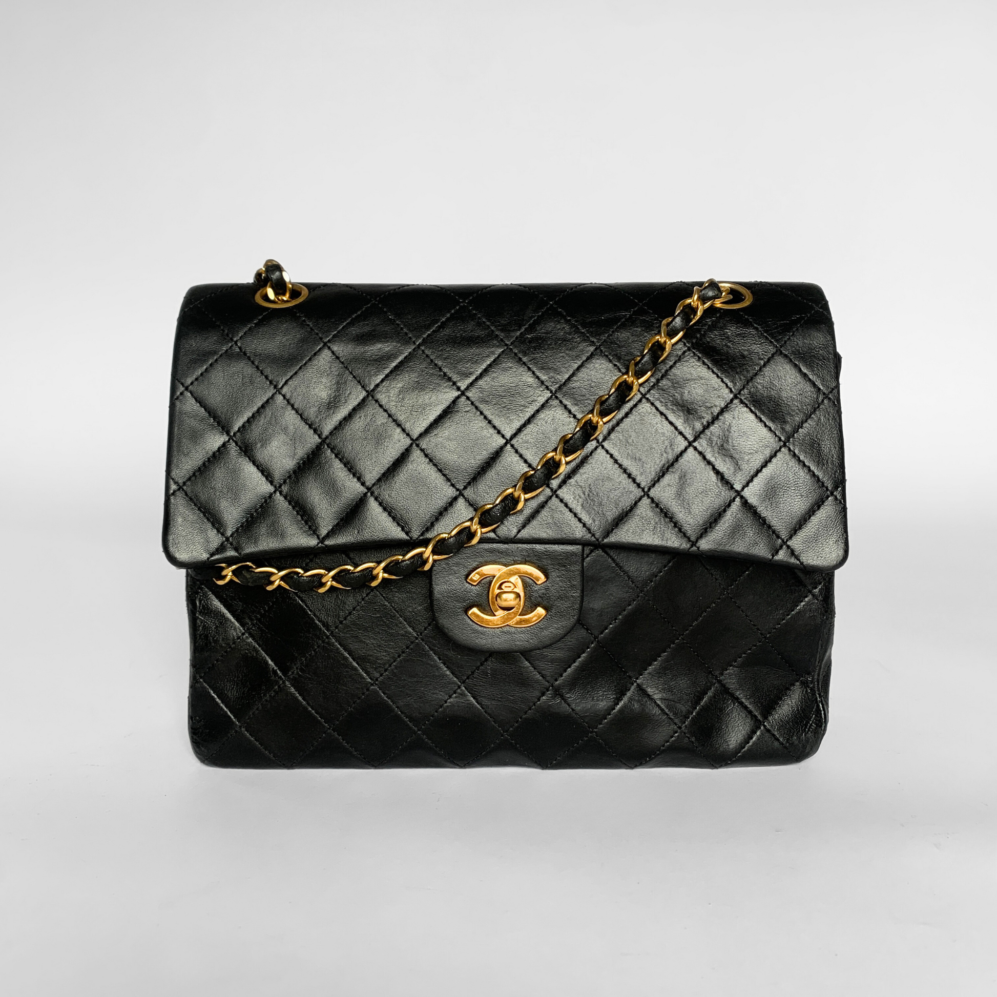 Chanel Chanel Classic Double Flap Bag Tall Medium Lambskin Leather - Shoulder bags - Etoile Luxury Vintage