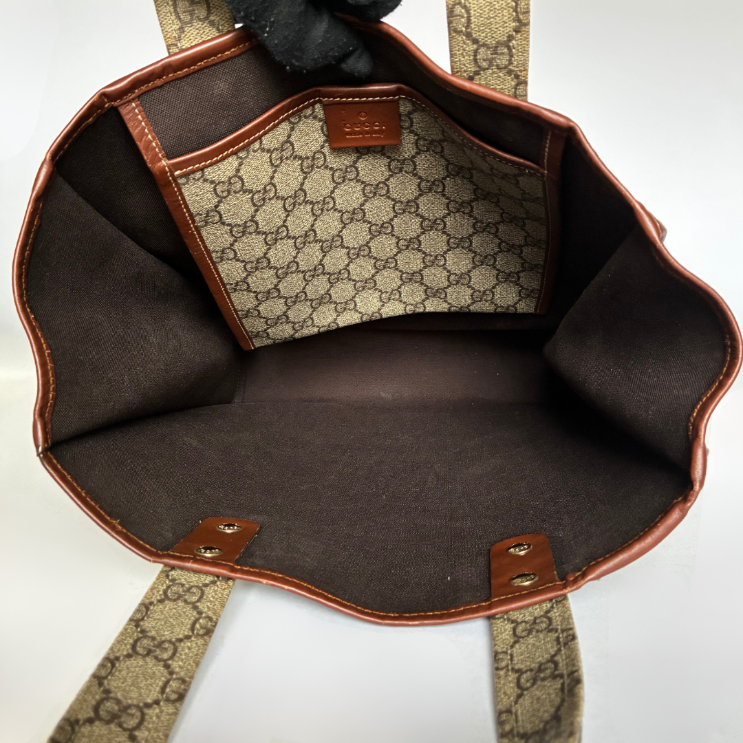 Gucci 2-vejs tote-taske med monogramlærred