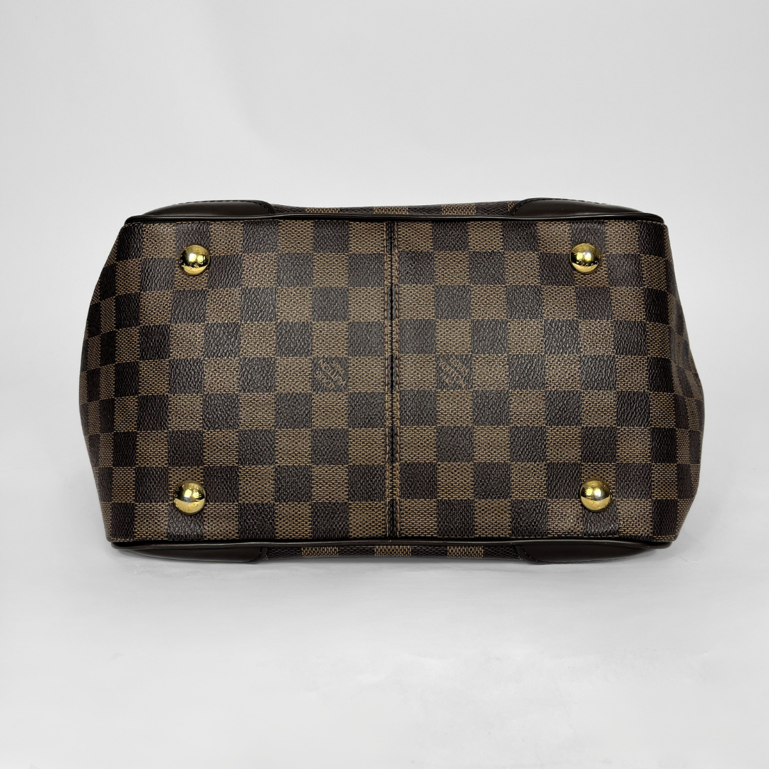 Louis Vuitton Verona PM in Damier Ebene Canvas on a white background