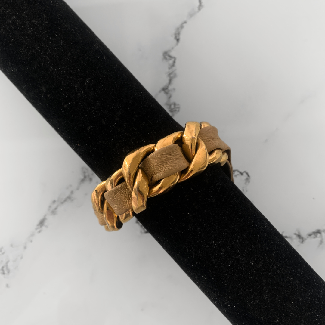 Chanel Chanel Bracelet Gold-Plated with Leather - Bracelets - Etoile Luxury Vintage