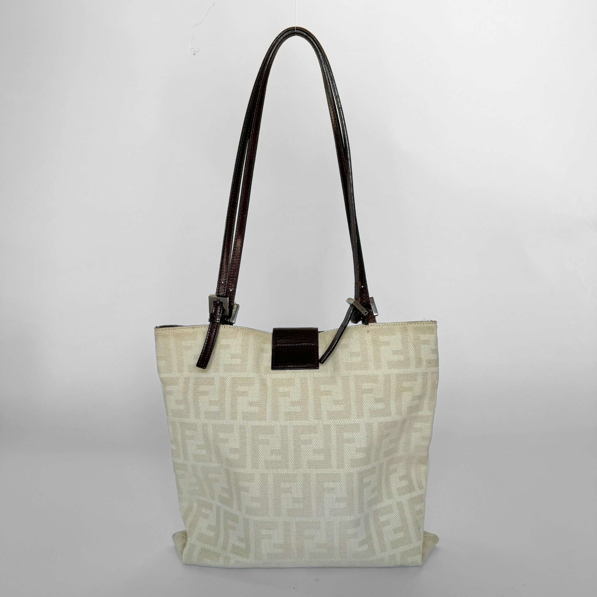 Fendi Fendi Zucca Beige Cloth - Shoulder bags - Etoile Luxury Vintage