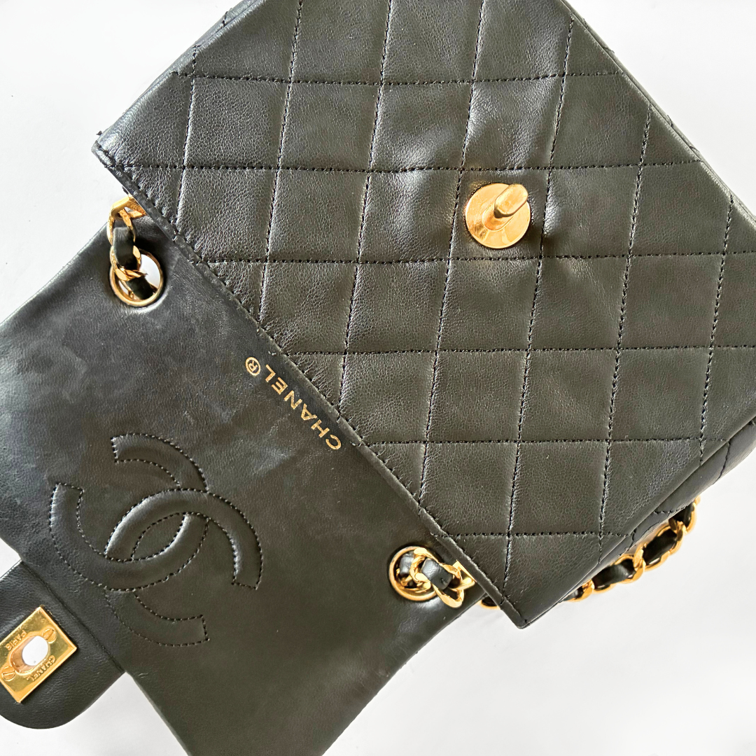 Chanel Classic Flap Bag Mini lammskinns läder