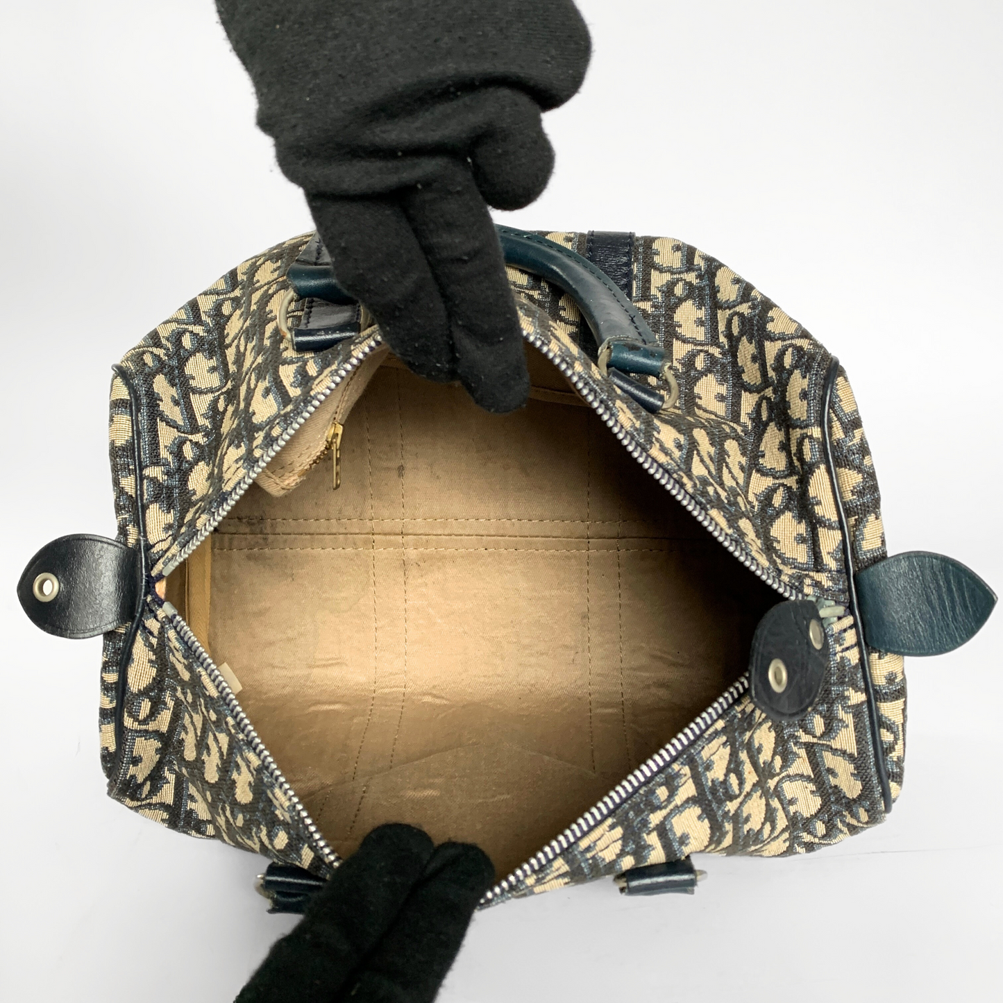 Dior Bowlingtasche mit Monogramm-Leinwand