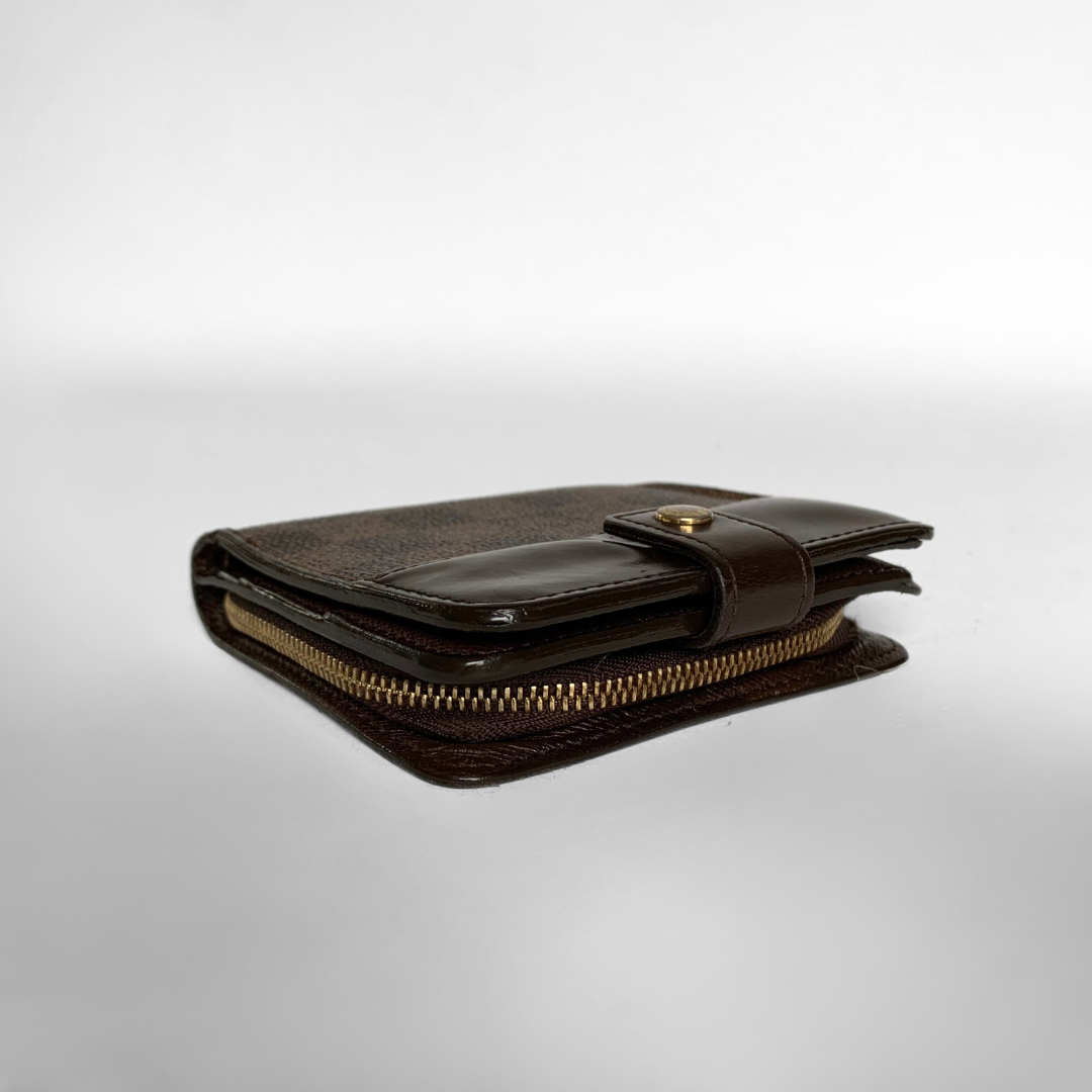 Louis Vuitton Louis Vuitton Συμπαγές πορτοφόλι με φερμουάρ Damier Ebene Canvas - πορτοφόλι - Etoile Luxury Vintage