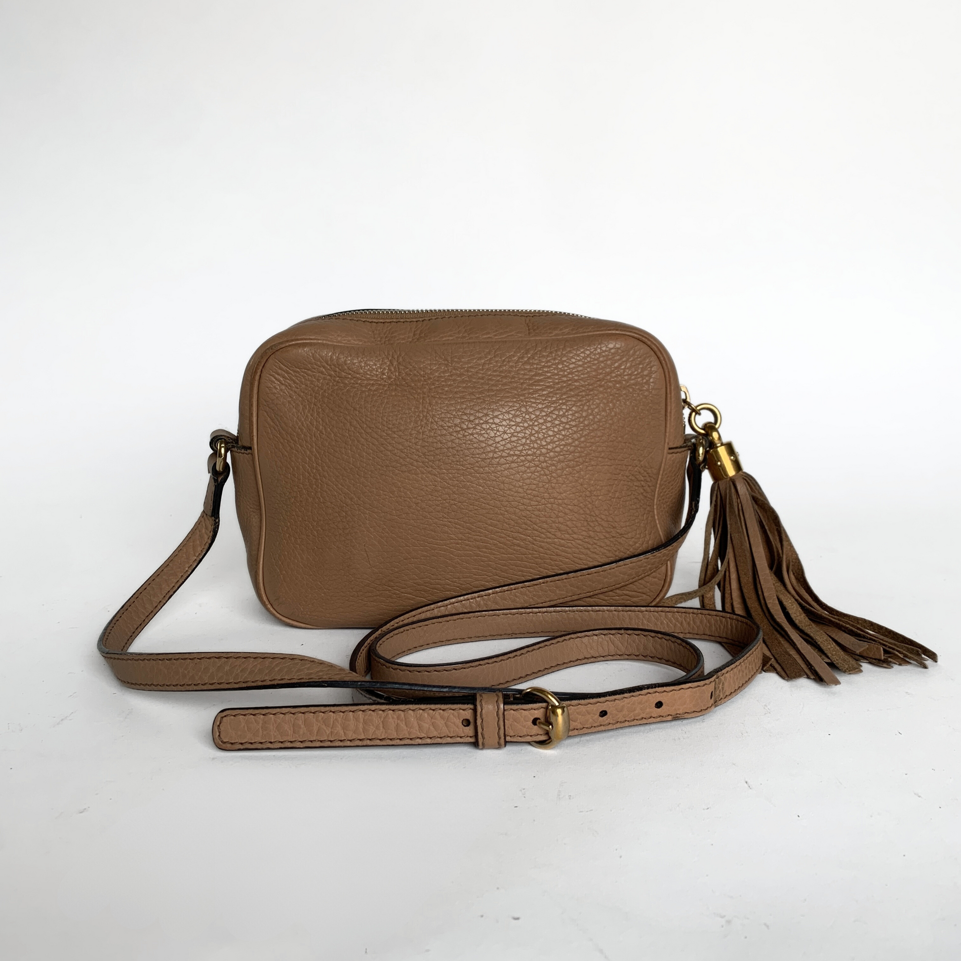 Gucci tan cross body top bag
