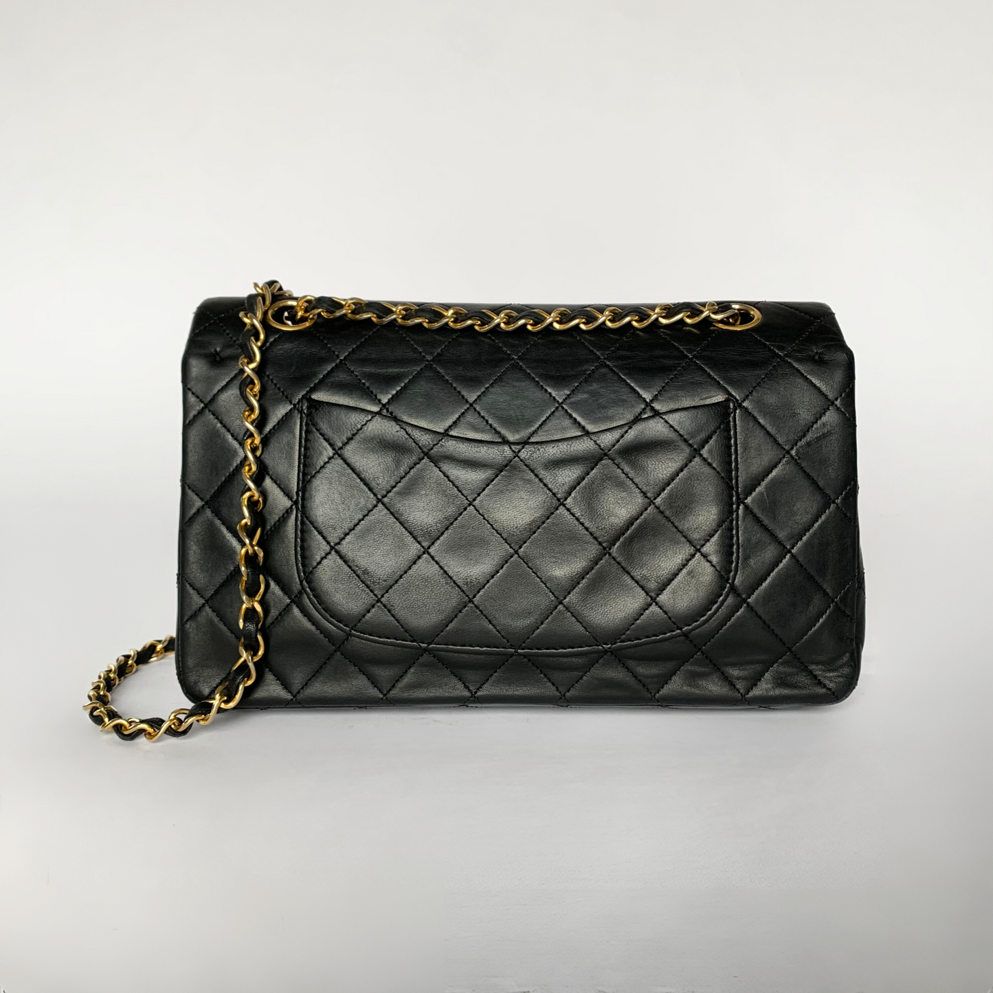 Chanel Chanel Duplo clássico Flap Bag Couro de cordeiro médio - Bolsa - Etoile Luxury Vintage