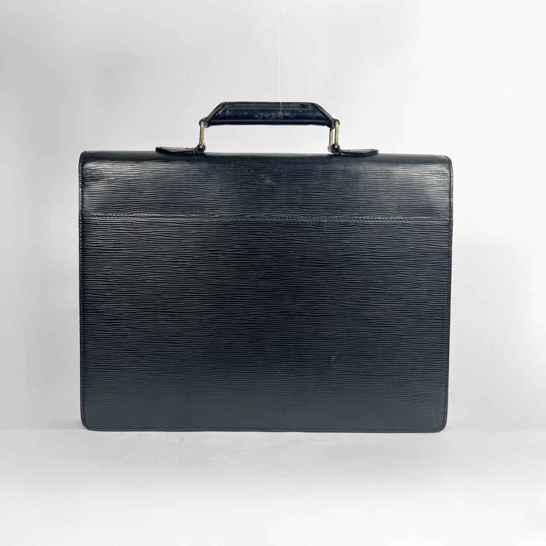Louis Vuitton Black Epi Serviette Consellier