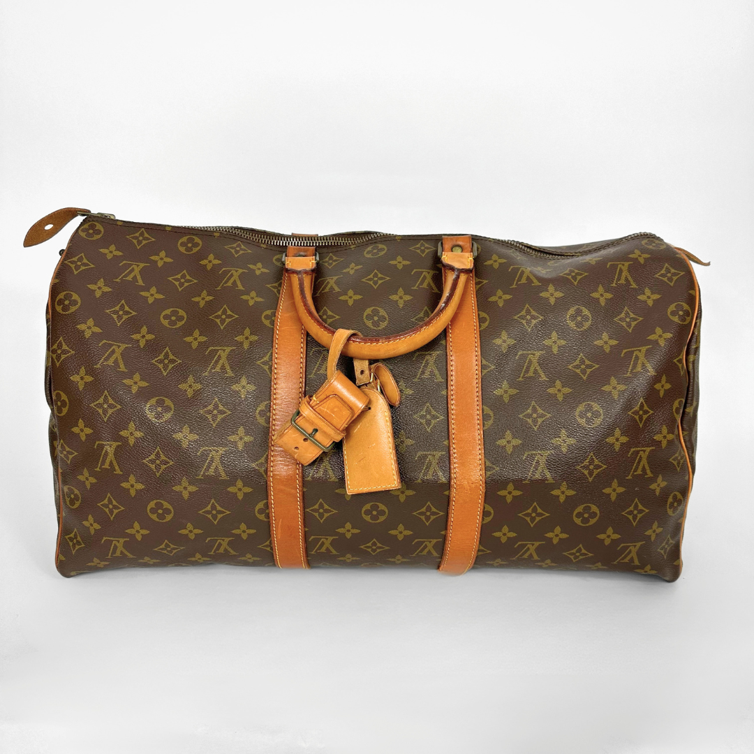 Louis Vuitton Keepall 50 Vintage on a white background