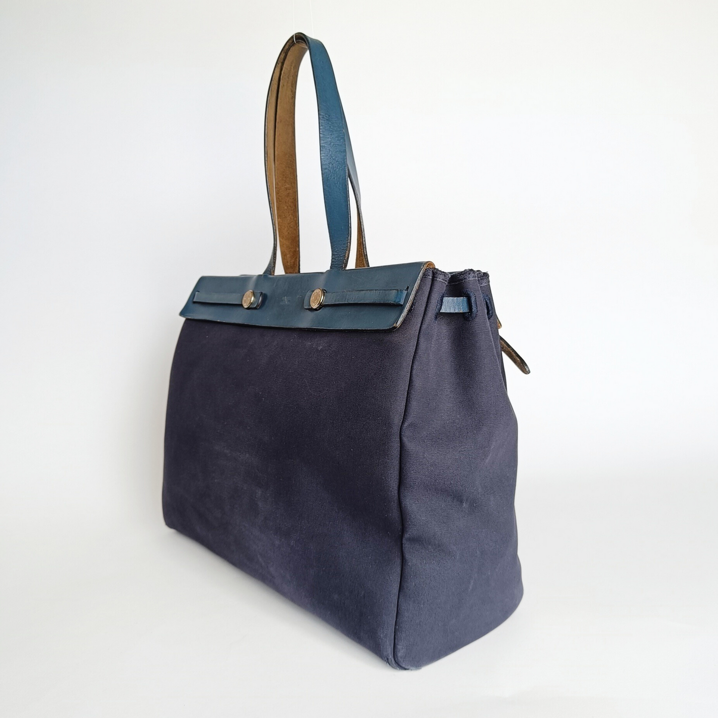 Herm&egrave;s Herm&egrave;s Herbag Cabas Tote Handbag Canvas &amp; Leather - Handbags - Etoile Luxury Vintage