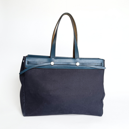 Hermès Herbag Cabas Tote Handbag Canvas & Leather