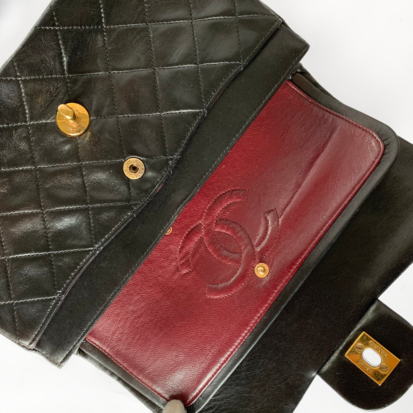Chanel Chanel Klassiek Lamsleer met Dubbele Flap - Handtassen - Etoile Luxury Vintage