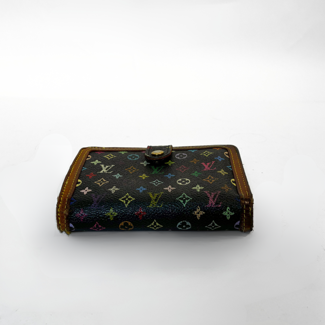 Louis Vuitton Medium Clip Wallet Multicolor Canvas on a white background