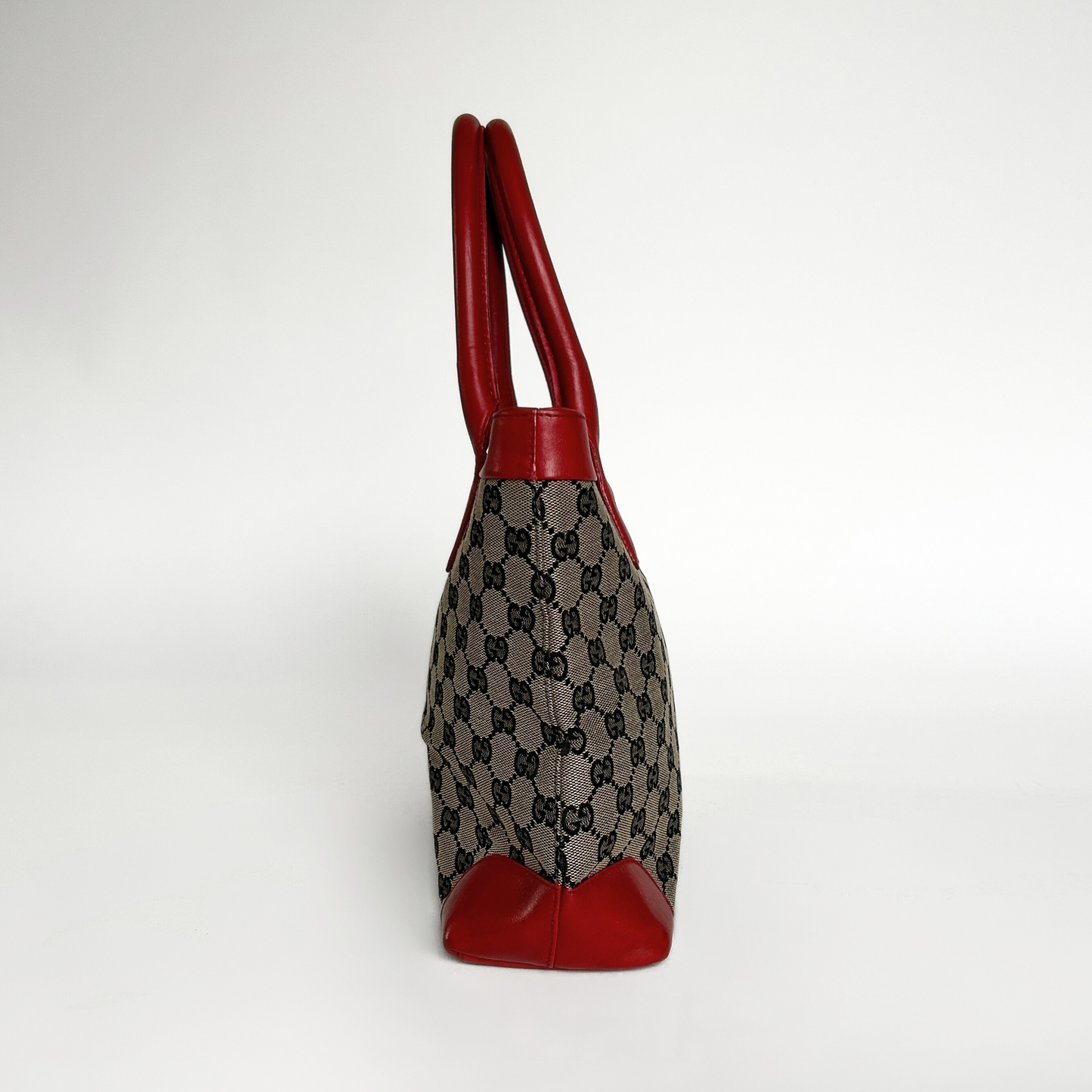 Gucci Rote Einkaufstasche mit Monogramm-Leinwand
