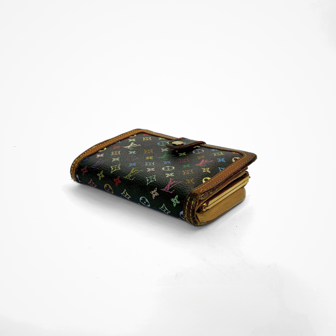 Louis Vuitton Medium Clip Wallet Multicolor Canvas on a white background