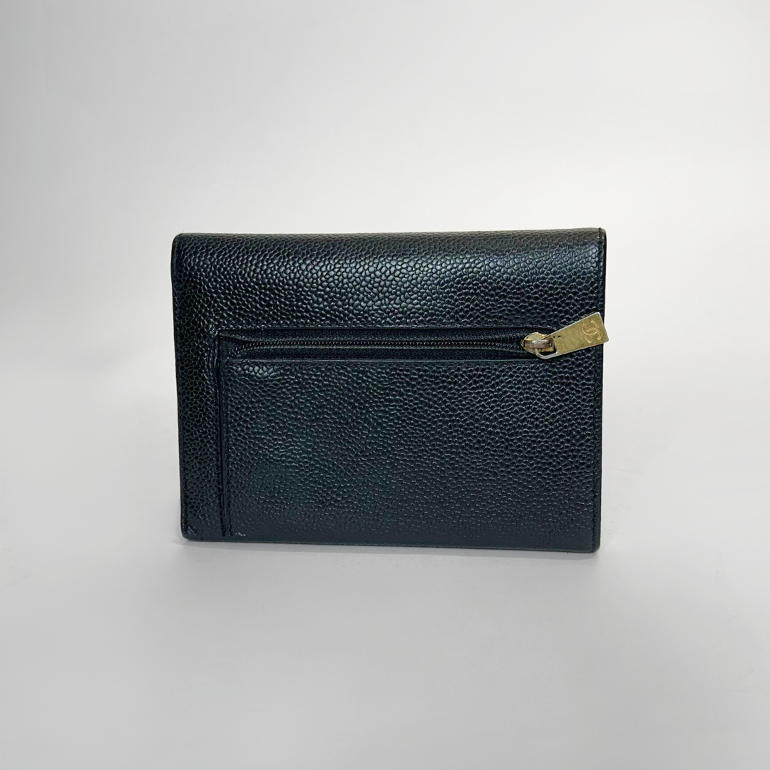 Chanel Black caviar leather wallet 