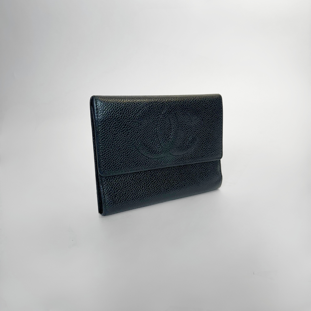 Chanel Black caviar leather wallet 