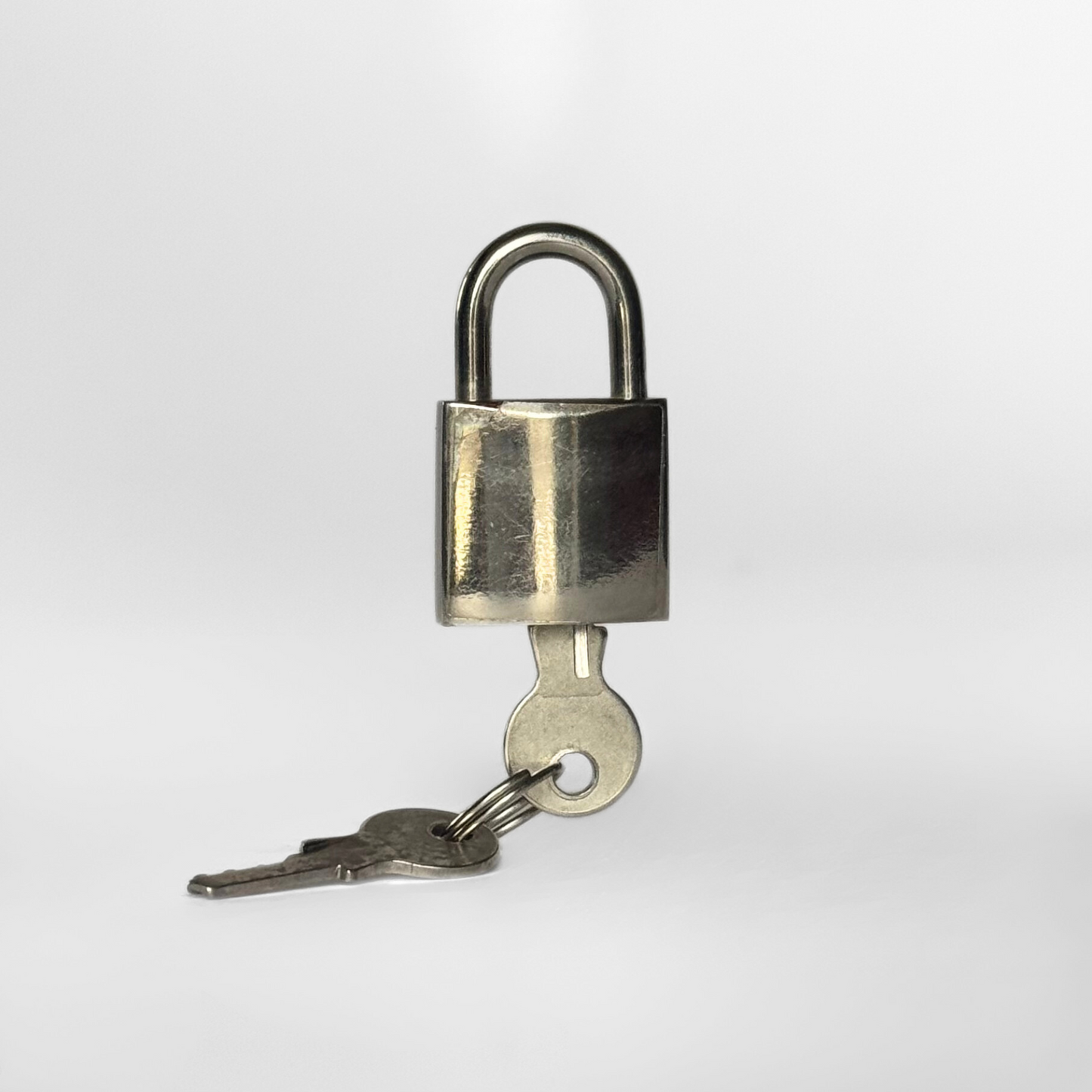 Fendi Lock With Key Silver Metal