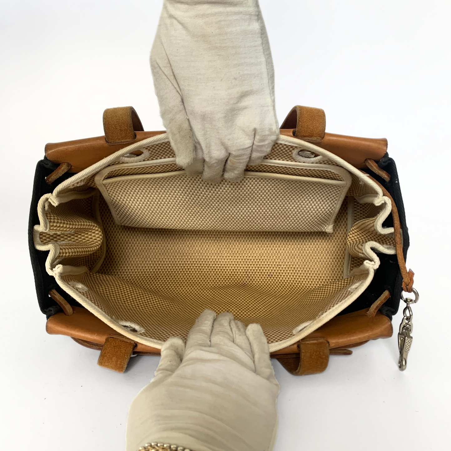 Herm&egrave;s Hermes Herbag Two-in-one Bag Canvas &amp; Leather - Shoulder bag - Etoile Luxury Vintage