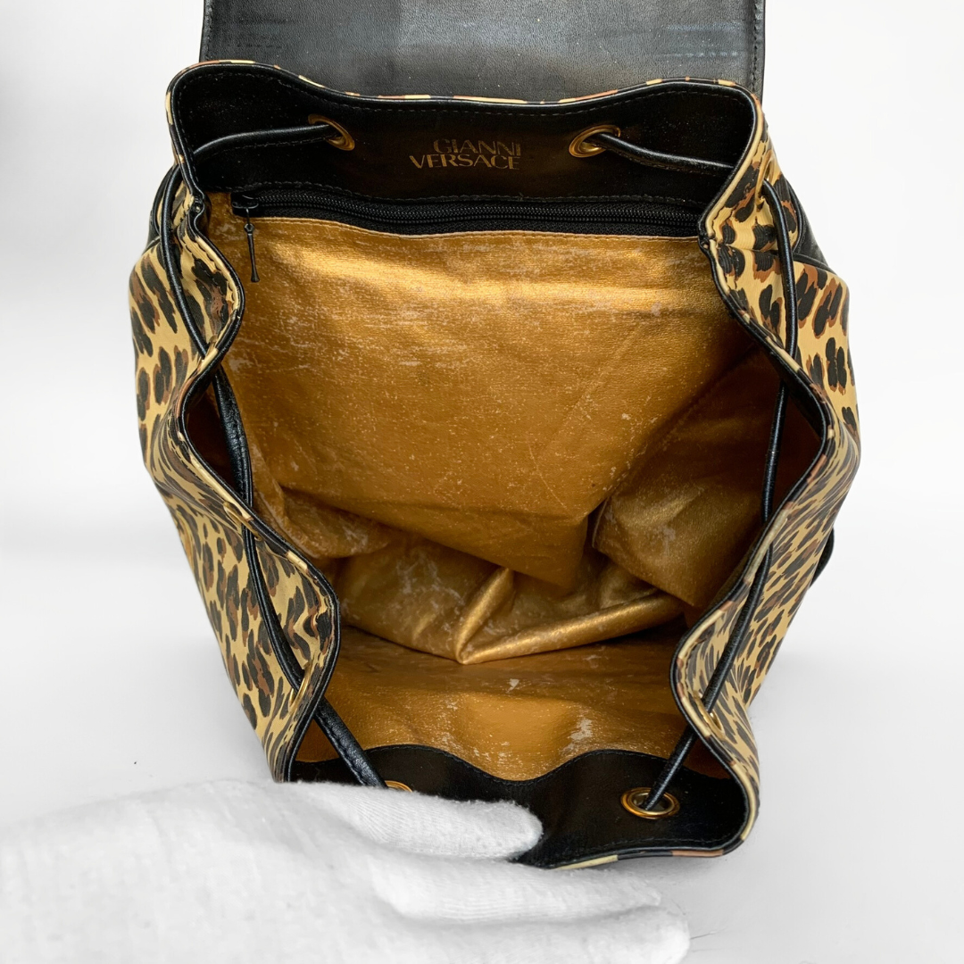 Versace Versace Leopard Sunburst Backpack PVC - Backpacks - Etoile Luxury Vintage