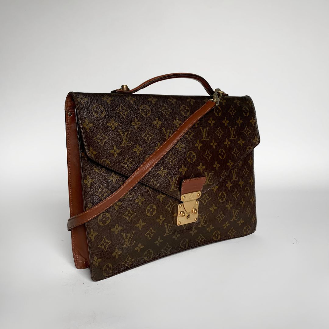 Louis Vuitton Brown Monogram Canvas Laptop Bag Briefcase Serviette  Conseiller