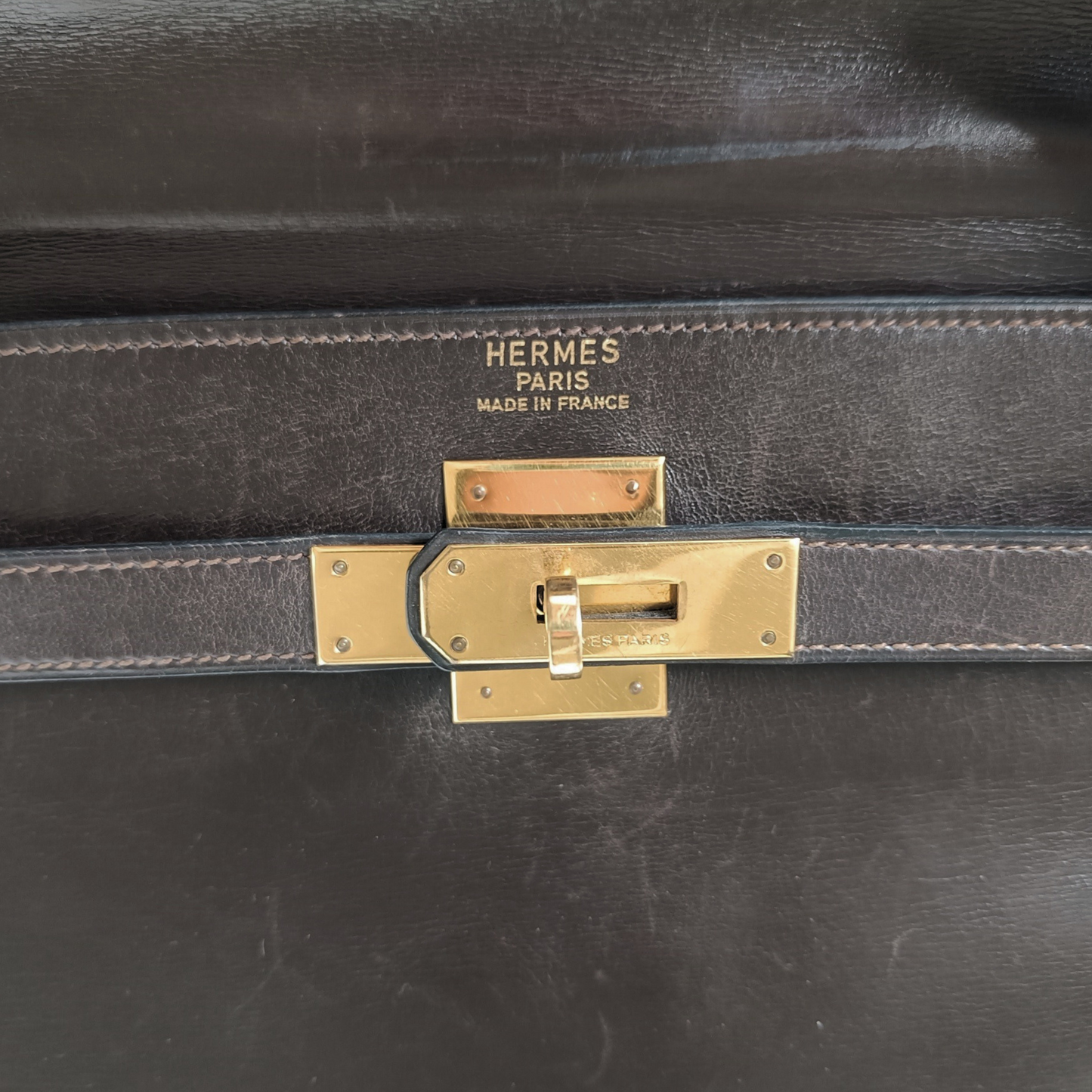 Hermes Kelly Sellier Size 32 Black Box Calf Leather