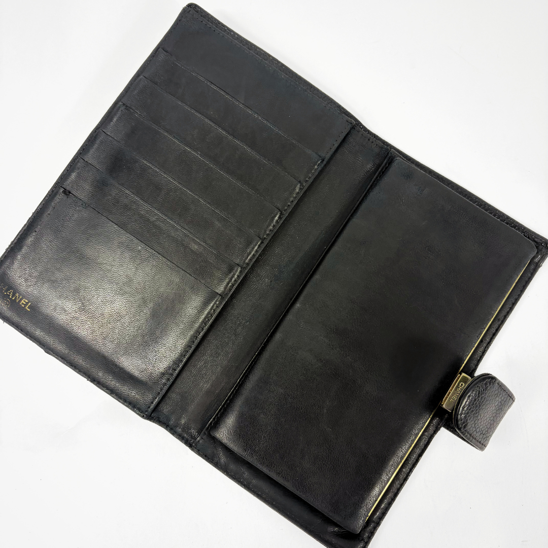 Chanel Wallet large Caviar on a white background