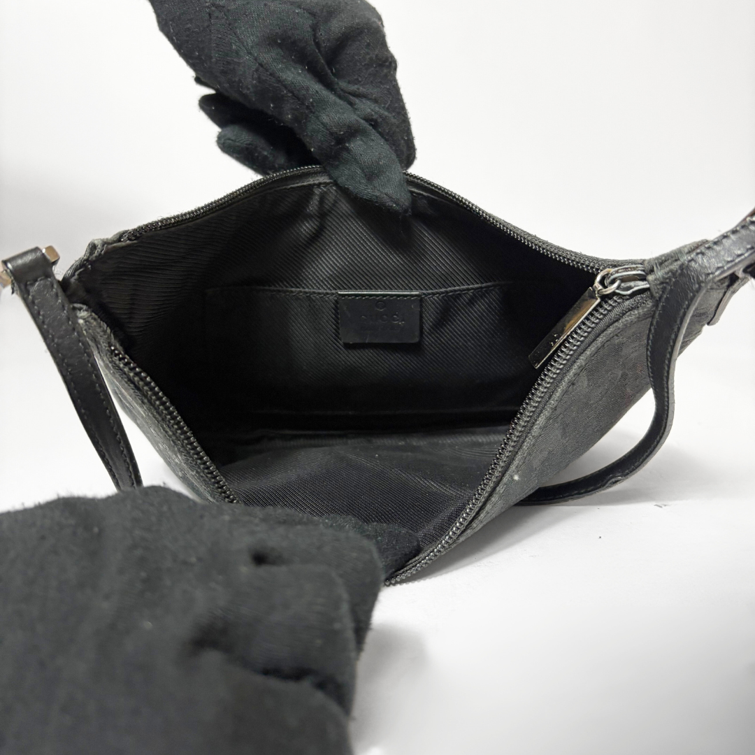 Gucci Shoulder Bag Black Canvas