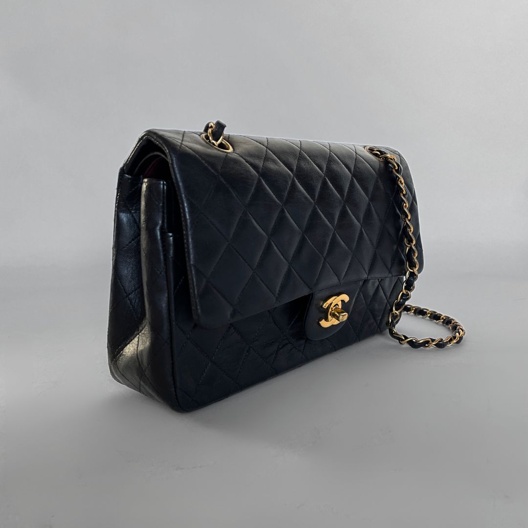 Chanel Mellem dobbelt Classic Flap Bag Lammeskind læder
