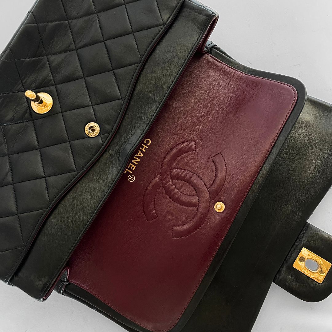 Chanel Chanel Medium Double Classic Flap Bag Lambskin Leather - Handbag - Etoile Luxury Vintage