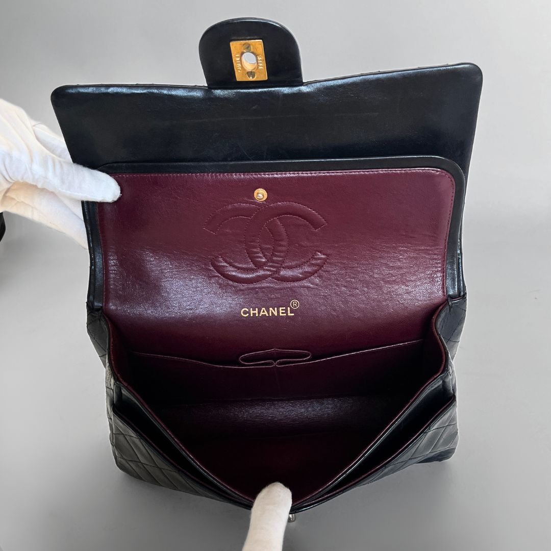 Chanel Chanel Mittleres Doppelbett Classic Flap Bag Lammleder - Handtasche - Etoile Luxury Vintage