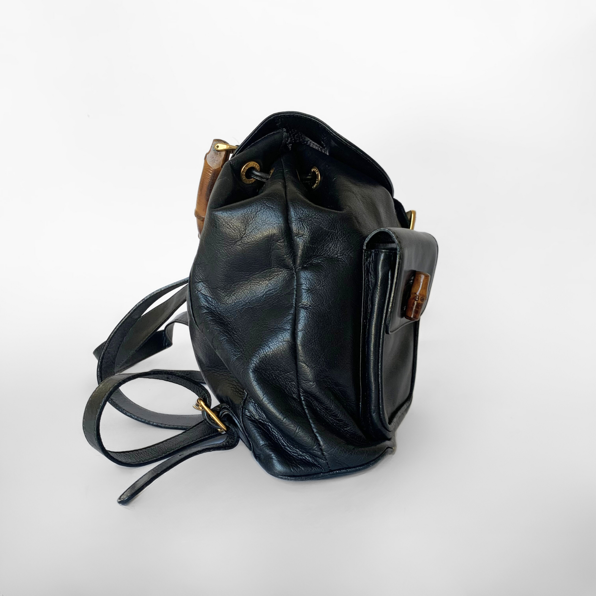 black and gold leather backpack large Gucci Bamboo Backpack Large Leather – l'Étoile de Saint Honoré