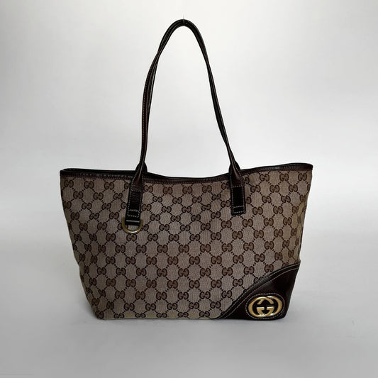 Gucci Gucci Britt Shopping Tote Monogram Canvas - Handväska - Etoile Luxury Vintage