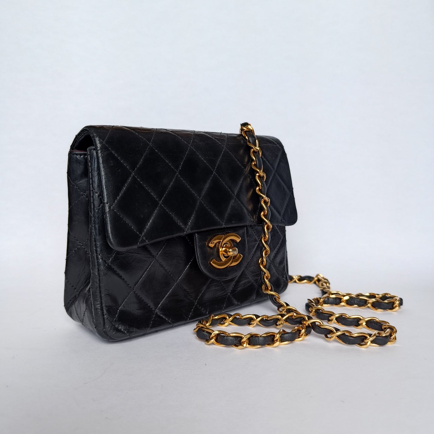 Chanel Μίνι Πλατεία Flap Bag Δέρμα αρνιού