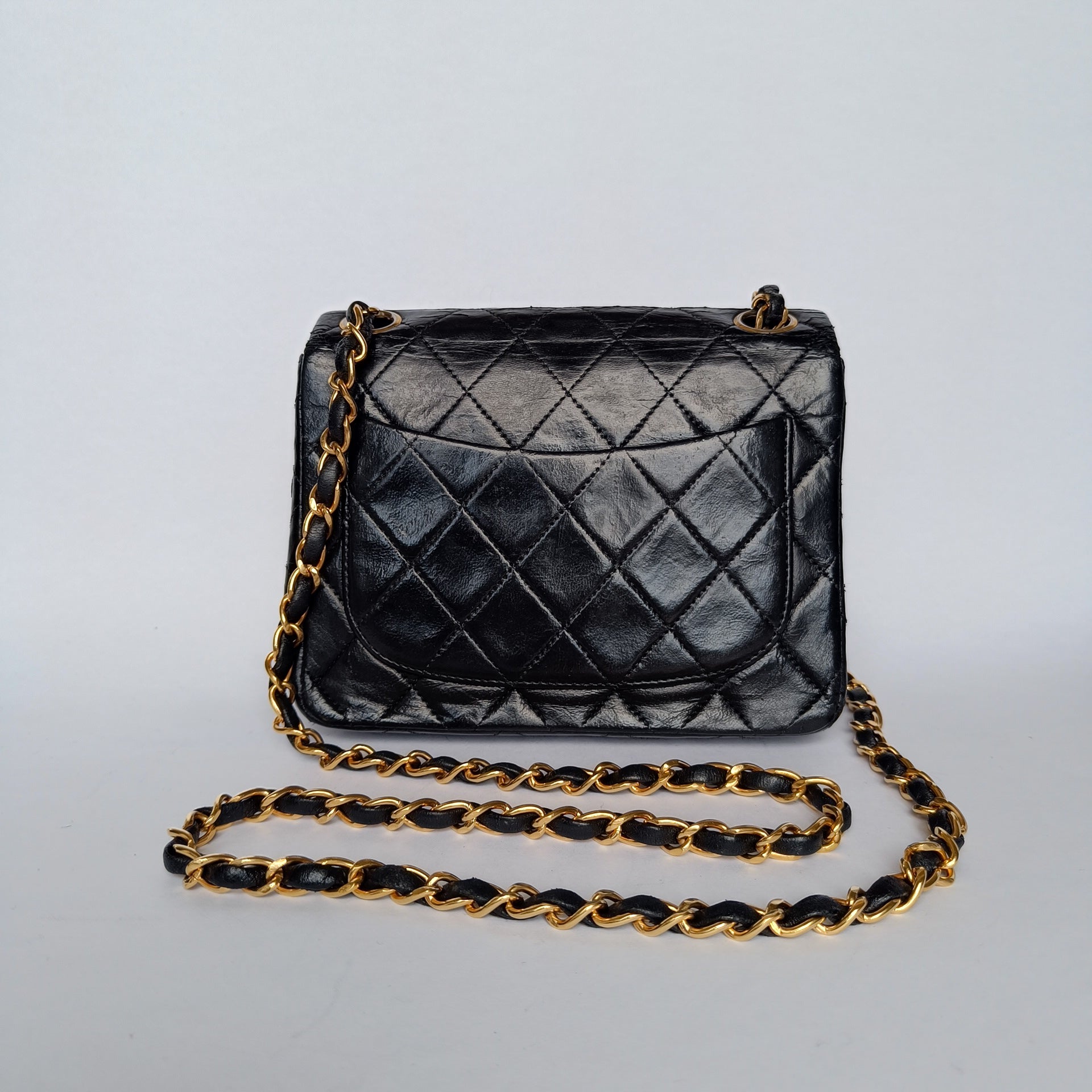 Chanel Mini Classic Square Lambskin Single Flap Bag (SHG-3rD17V) – LuxeDH