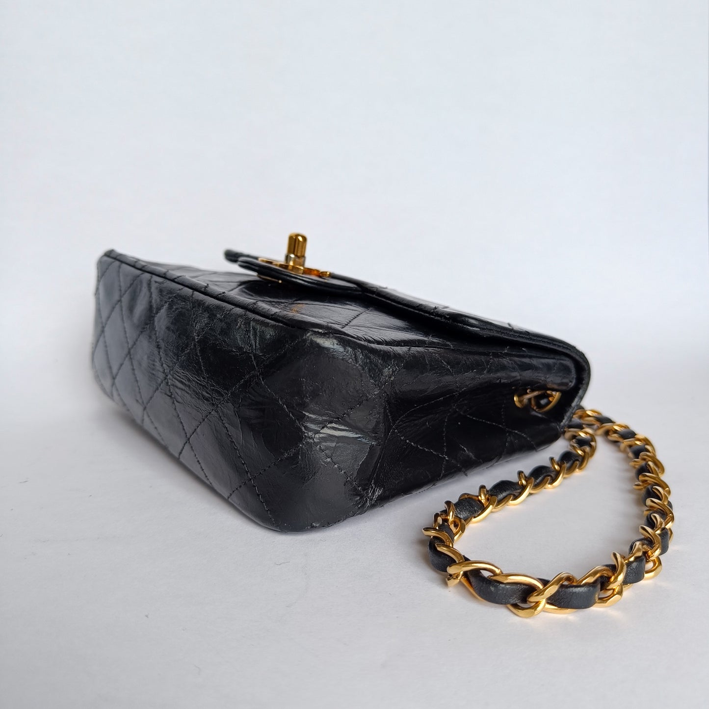 Chanel Timeless flap bag mini square Black Leather ref.177430