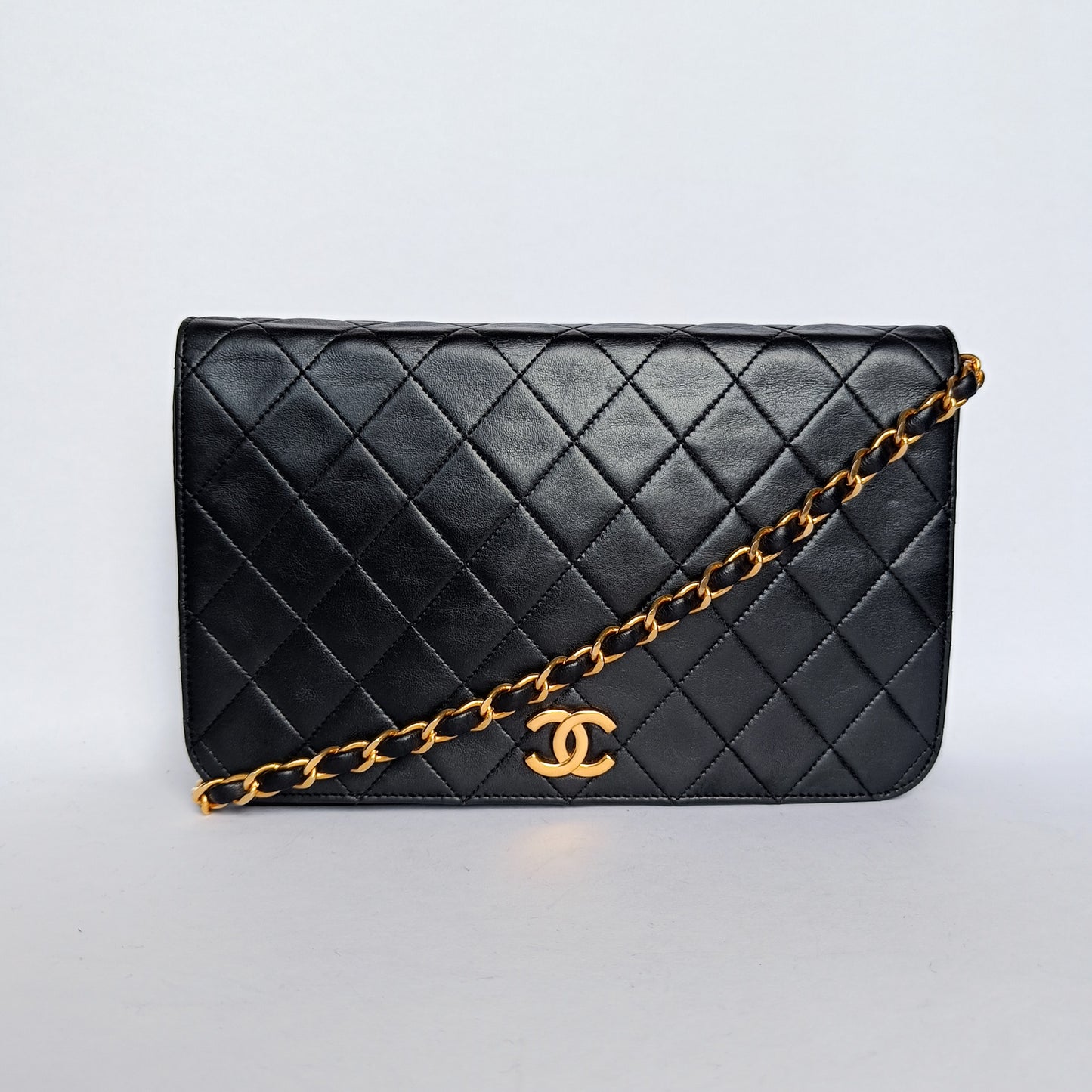 Chanel Pojedynczy Pełny Flap Bag Skóra jagnięca