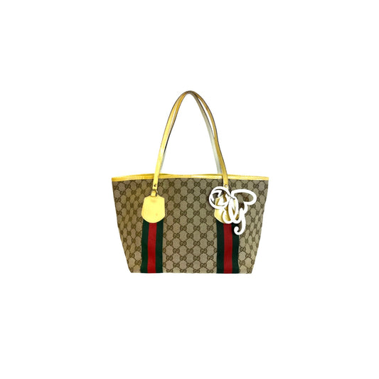 Gucci Gucci GG Sherry Line Tote Bag Coated Canvas - Skuldertasker - Etoile Luxury Vintage