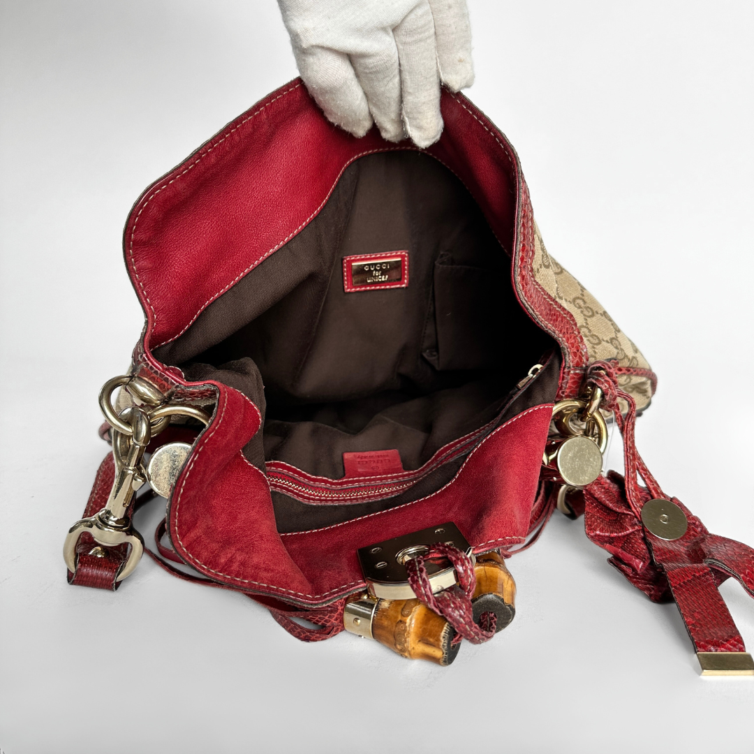 Gucci Gucci Shoulder Python Monogram Canvas - Handbags - Etoile Luxury Vintage