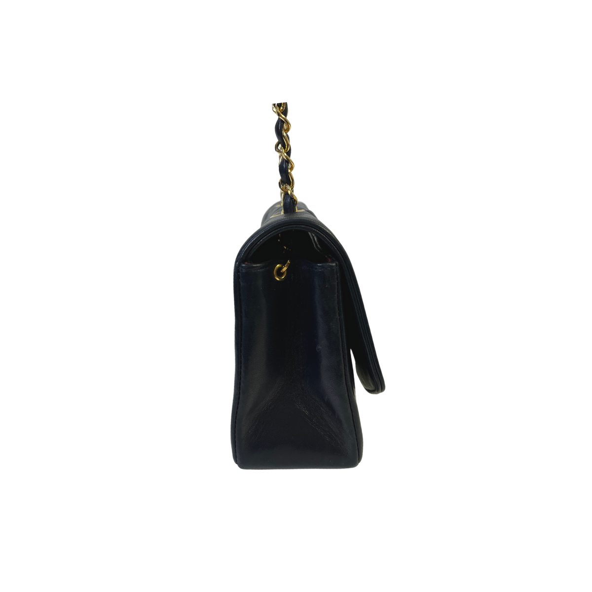 chanel black leather handbag used