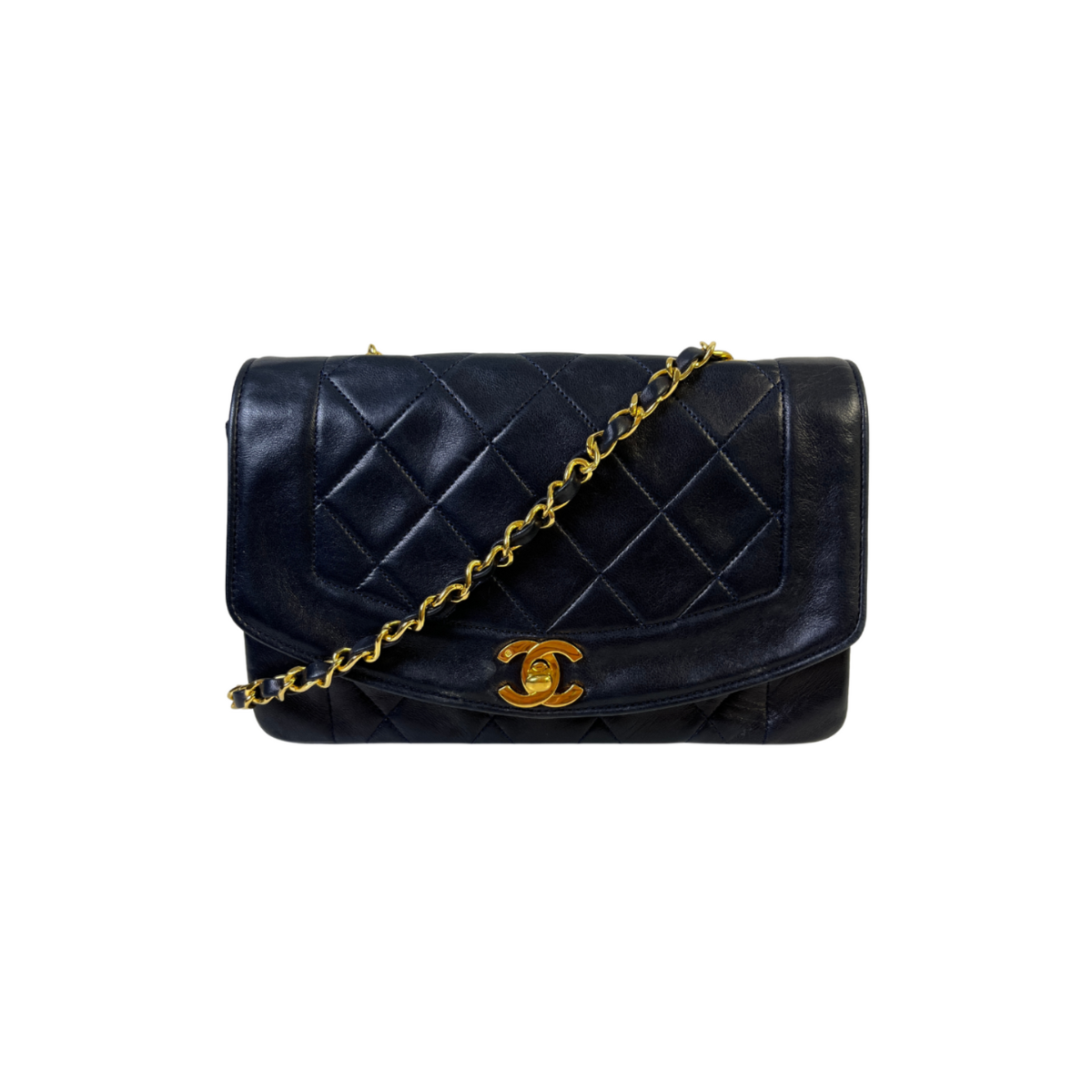 Chanel Diana Flap Quilted Lambskin Leather Shoulder Bag