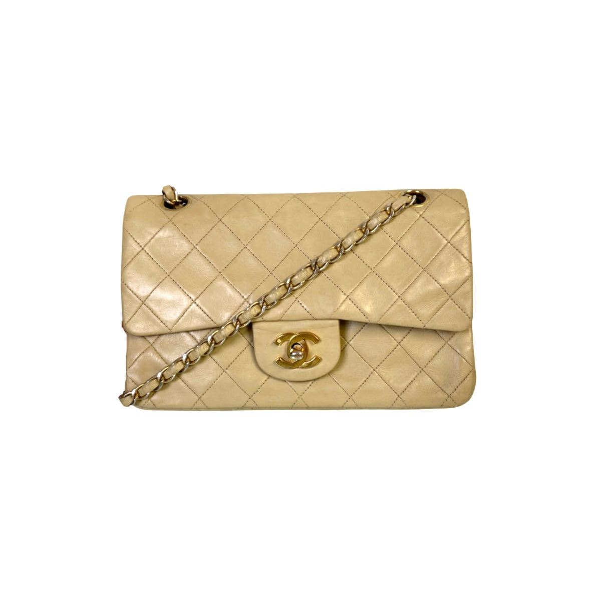 Chanel-Chanel Κλασικό διπλό Flap Bag Μικρό δέρμα αρνιού-Chanel Τσάντα ώμου-Vintage Chanel-Etoile Luxury Vintage Άμστερνταμ